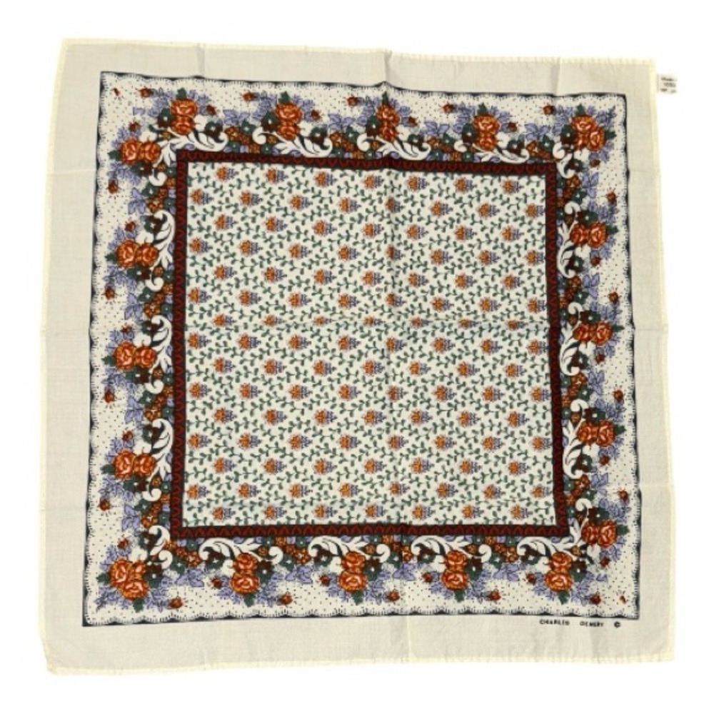 Charles Demery Floral Patterned Vintage Scarf Made in France Lovely